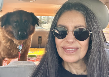 Gimme Shelter founder and director Michelle Montak with her dog Kobe – who she 